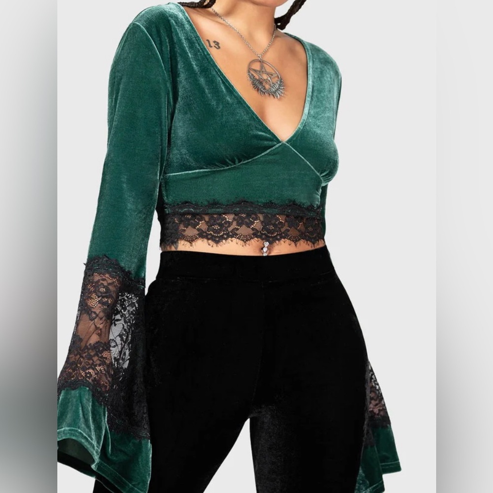 Killstar Naomi Green Long Sleeve Top